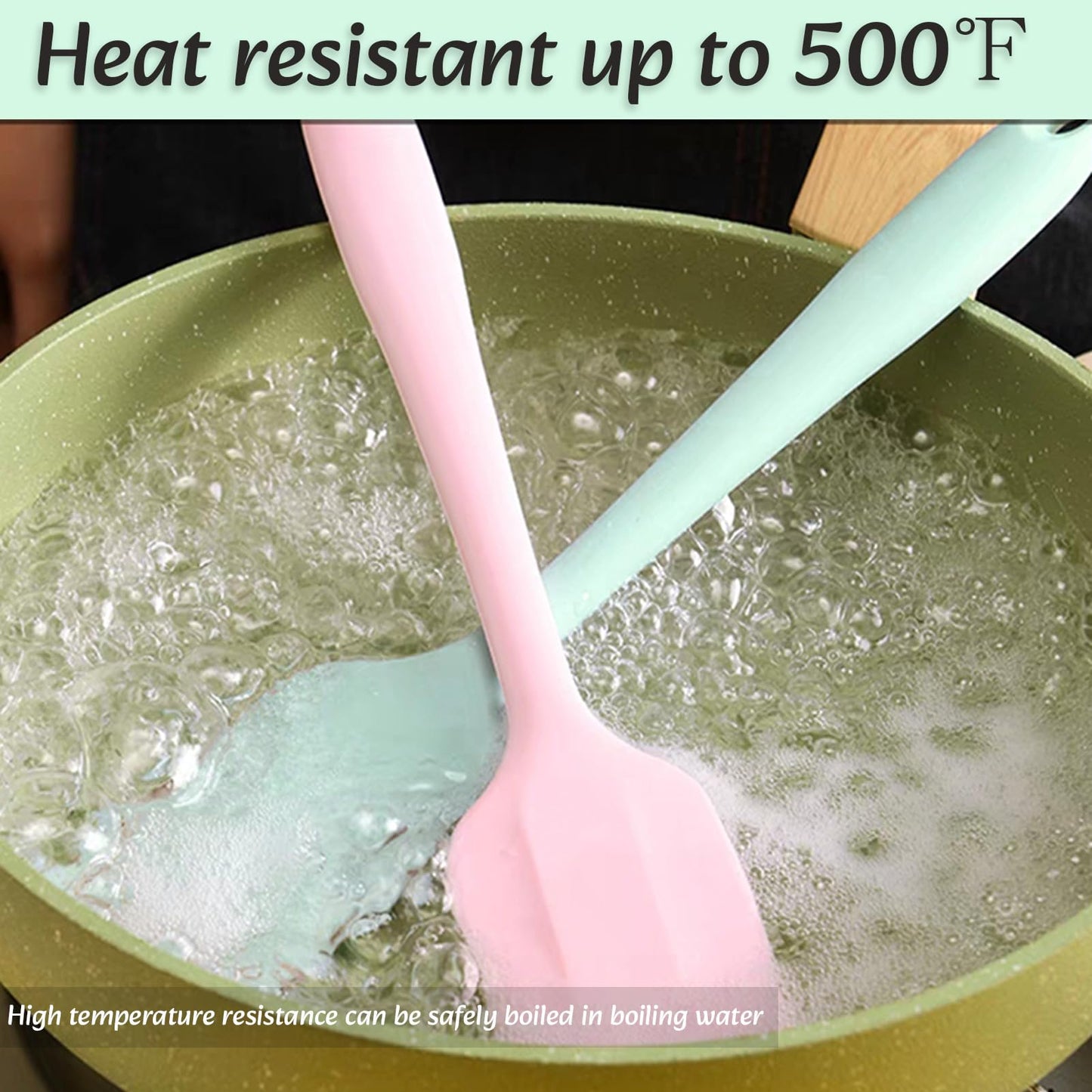 Silicone Spatula,8-pack Spatula Set,11 inch Heat Resistant Non Stick cookware with Stainless Steel for Baking,Cooking,Mixing,Flipping,BPA Free,Dishwasher Safe (11inch Mixed color)