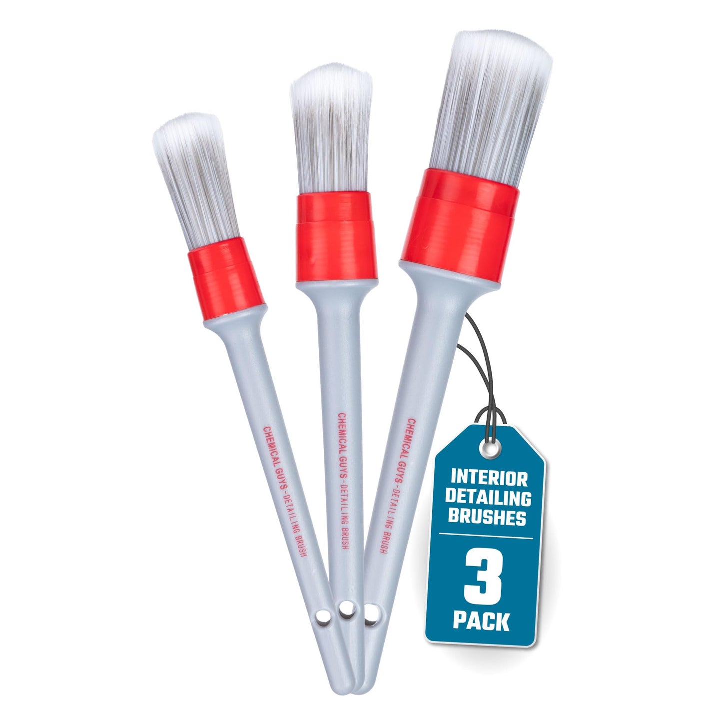 Chemical Guys ACC600 All In The Details Interior Detailing Brush Set (Great for Cars, Trucks, SUVs, RVs, & More)