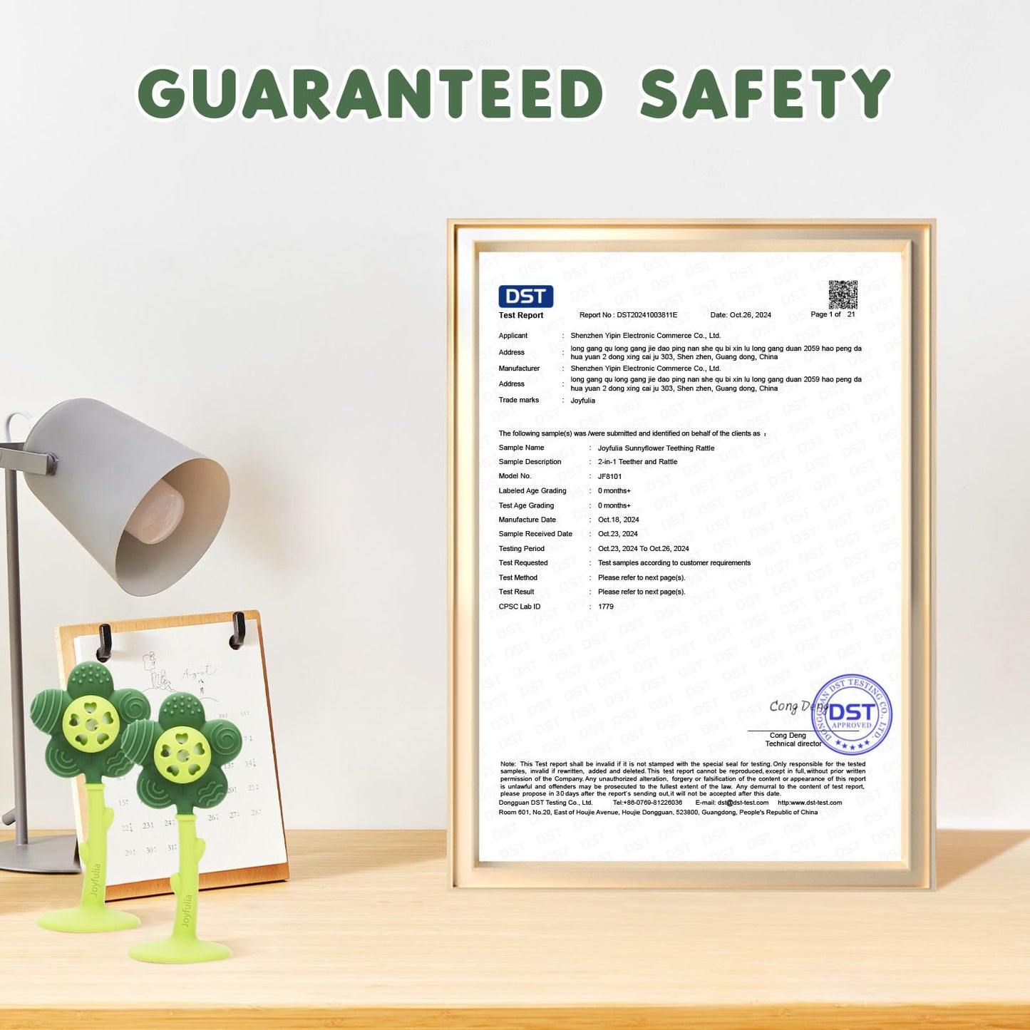 Baby Teething Toys and Rattle 2-in-1 for Babies 0-6 6-12 Months, Food Grade Silicone Teethers for Baies 3-6 Months, Infant Teething Relief Chew Toys, Sunnyflower Teether Toy BPA Free - Green