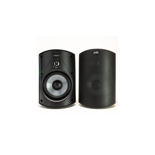 Polk Audio Atrium 4 Outdoor Speakers with Powerful Bass (Pair, Black), All-Weather Durability, Broad Sound Coverage, Speed-Lock Mounting System
