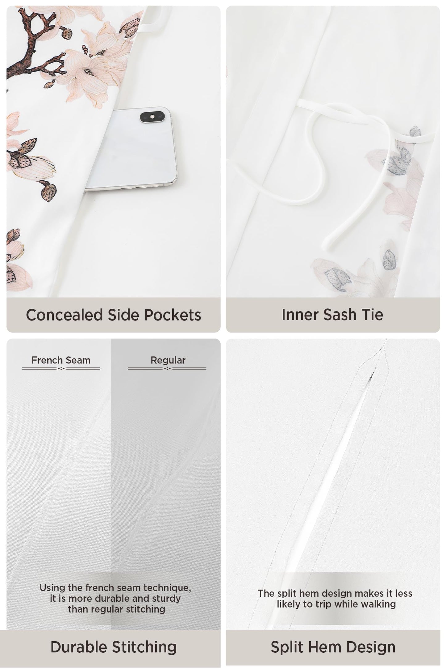 BABEYOND Kimono Robe Cover up with Box Long Floral Satin Sleepwear Silky Bathrobe Bachelorette Robe