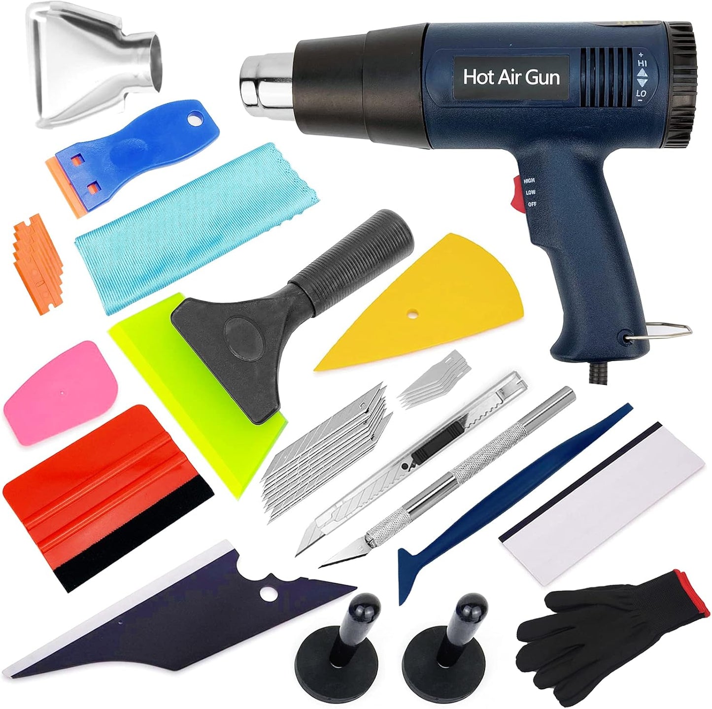 CARTINTS Car Install Tools for Vinyl Wrap, Vehicle Tinting Window Film Application Kit Includes Vinyl Wrap Magnets, 7 in1 Mini Squeegee, Felt Squeegee, Razor Blade Wrapping Cutter, 9mm Vinyl Knife