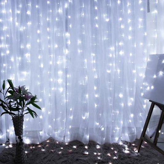 Dazzle Bright Window Curtain String Lights, 300 LED 9.8ft x 9.8ft Multicolor Fairy Lights with 8 Lighting Modes, Waterproof Lights for Bedroom Party Wedding Home Garden Wall Decor