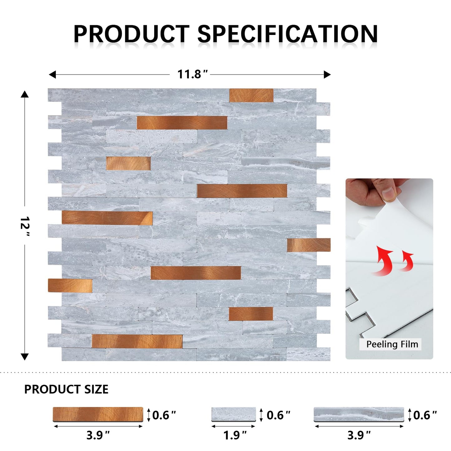 Midcard 10 Sheets Peel and Stick Backsplash PVC Wall Tile,for Kitchen Backsplash