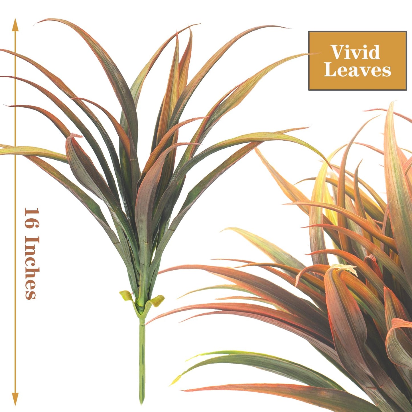 10Pcs Artificial Fall Plants Fake Autumn Grasses UV Resistant No Fade Indoor Outdoor Decoration for Thanksgiving Table Centerpiece Christmas Wedding Party Home Garden Fireplace Décor (Fall Orange)