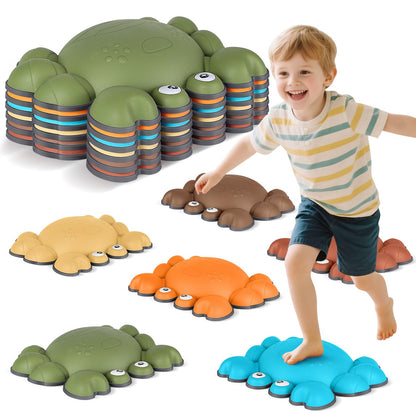 TOPNEW Toddler Stepping Stones for Kids, 6pcs Non-Slip Balance Stepping Stones for Promoting Children's Coordination Skills, Indoor & Outdoor Sensory Toys Obstacle Course for Kids Age 3 4 5 6 7+