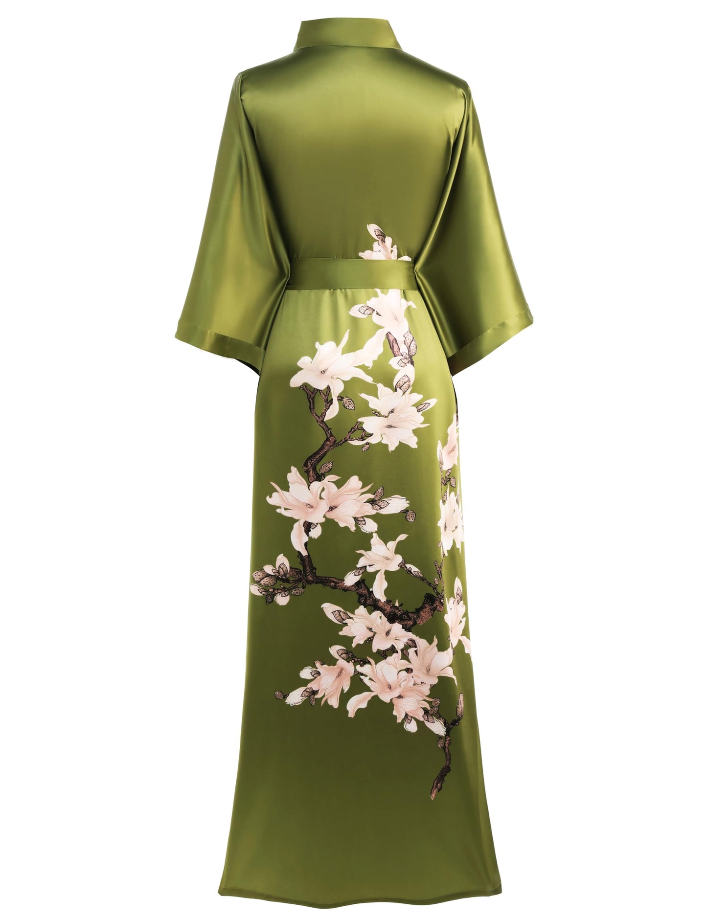 BABEYOND Kimono Robe Cover up with Box Long Floral Satin Sleepwear Silky Bathrobe Bachelorette Robe