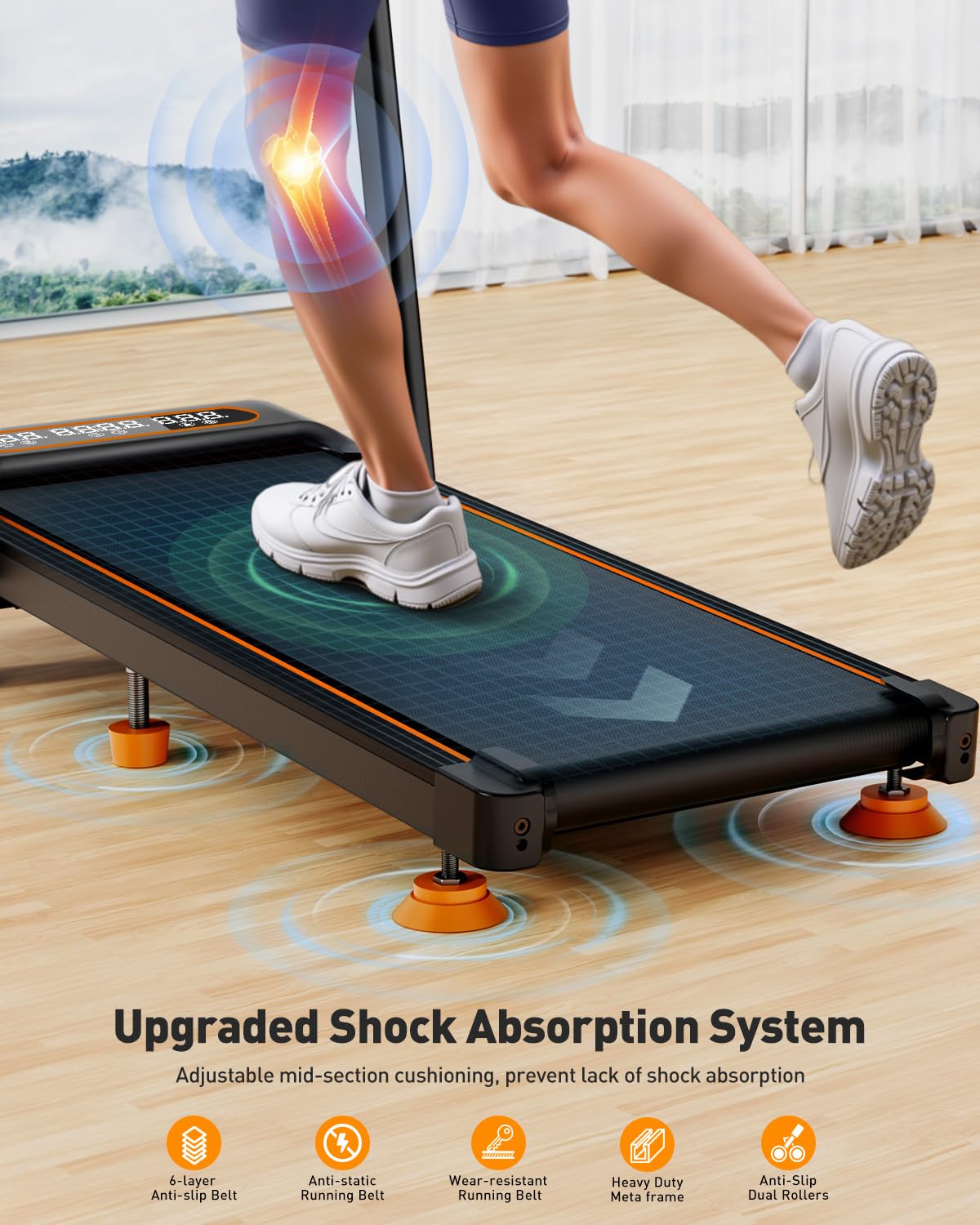 8% Incline Walking Pad with Handle Bar, Upgrade 3.5HP Small Treadmill for Home, Portable Walking Pad 300+lb Capacity, Foldable Walking Pad Treadmill, Remote, Smart App, Low Noise, Shock Absorption