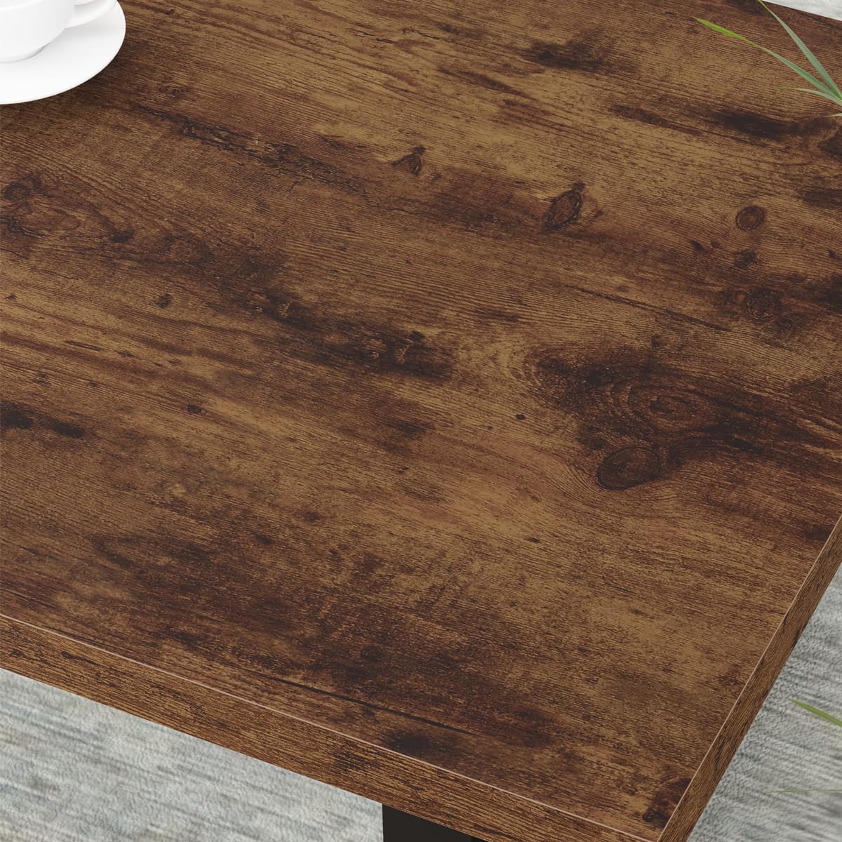 HSH Rustic Coffee Table, Industrial Wood and Metal Center Table, Farmhouse Minimalist Oak Coffee Table for Living Room, Modern Rectangular Wooden Tea&Coffee Table for Bedroom Home, Rustic Brown, 39 In