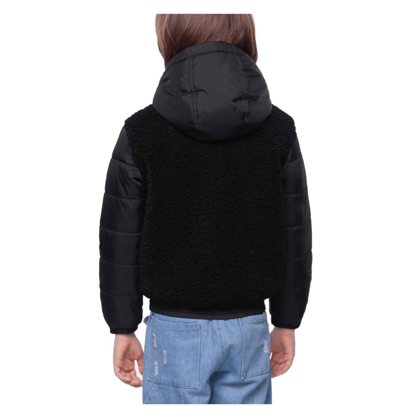 Rokka&Rolla Boys' Water-Resistant Teddy Sherpa Puffer Jacket