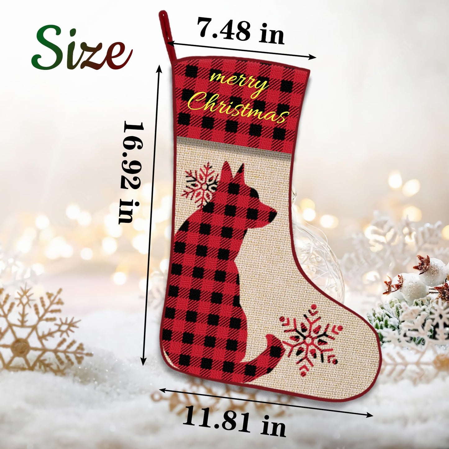 ubmpj Personalized Christmas Stocking Custom Christmas Stockings with Name Holiday and Family Stocking for Fireplace Christmas Holiday Party Decoration