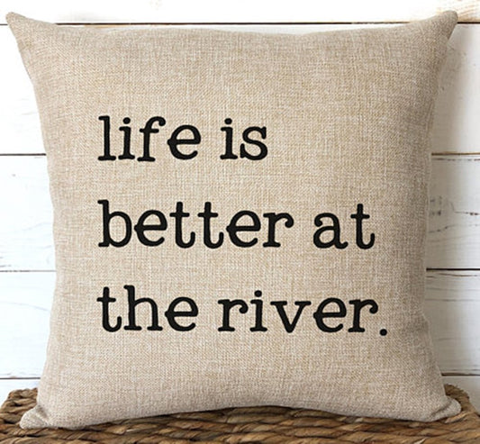 FaceYee Cushion Covers 18x18 River Cabin Chic Decor Pillowscovers for Couch Farmhouse Decor Gift for Parents Rustic Pillowcase Decorative Color:3