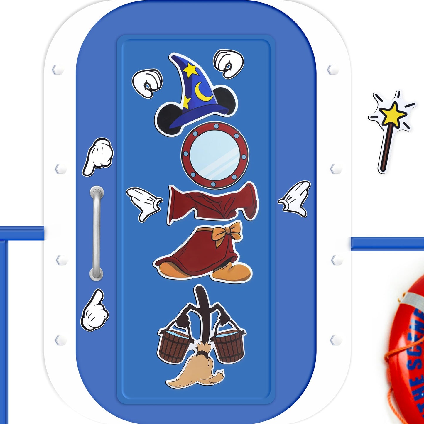 YZFDUI Cruise Door Magnets 12Pcs - Magical Mouse Theme Waterproof Magnetic Stickers for Refrigerator, Garage, Outdoor - Holiday Carnival Ship Cabin Decor