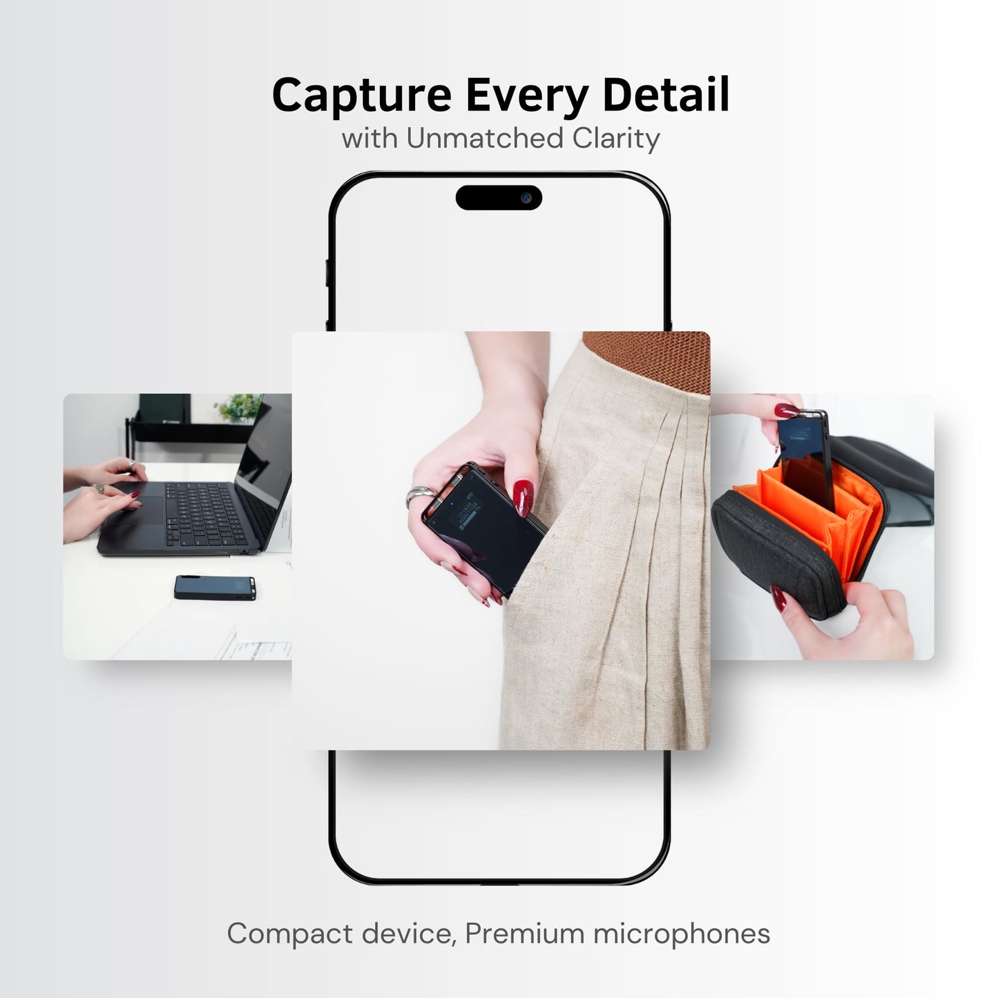 TCTEC 128GB Smart Voice Recorder, AI Transcription Recorder, Smart AI Summary, Audio to Text Function, Noise Reduction, Audio, Recording Device for Meeting, Lecture, Interview.