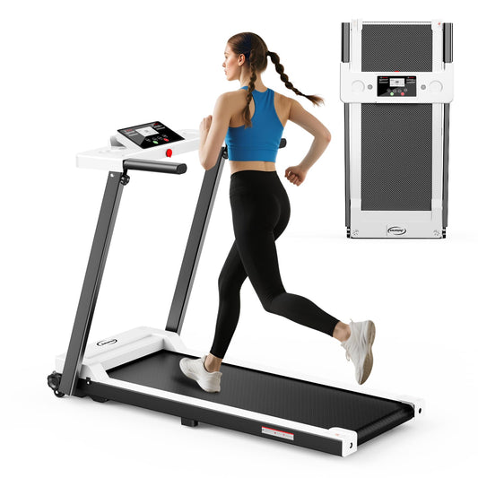 Juturna Treadmills for Home, Walking Pad with Handle Bar, Portable Foldable Treadmill, 3.0 HP Walking Pad with 300 LBS Capacity, Folding Treadmill with LED Display, White