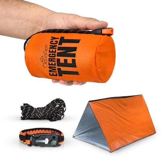 CloudTen Emergency Tent: Lightweight 2 Person Survival Tent with Multi-Function Paracord Bracelets - Essential Survival Gear & Bug Out Bag Items for Preppers, Hikers, Survivalists, Campers, Boy Scouts