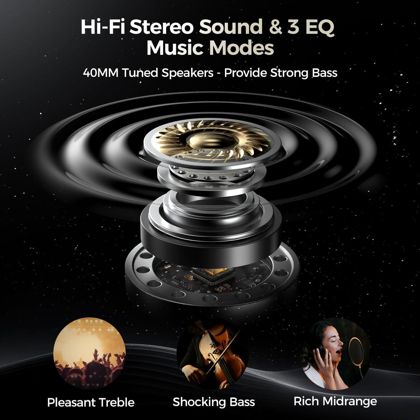 gearelec Helmet Bluetooth Intercom 【Multitasking Audio】【Mesh Intercom】, 10 Riders 2000M Motorcycle Communicaiton Systems，Motorcycle Bluetooth Headset with HiFi Sound/RGB Light/Music Sharing, 2 Pack