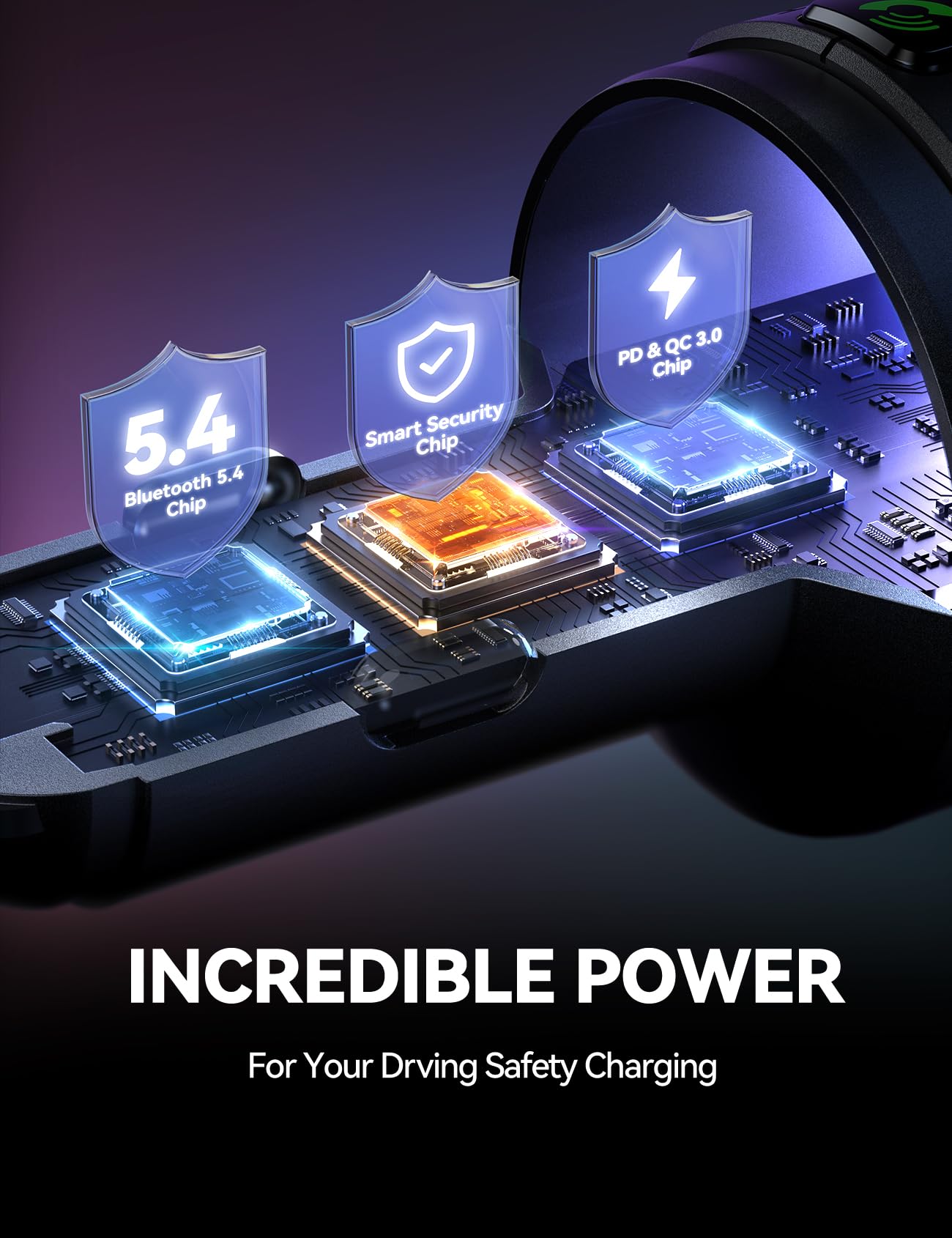 JOYROOM Bluetooth 5.4 FM Transmitter for Car, [60W PD 3.0] Bluetooth Car Adapter Fast Charging with USB C Cable, Cigarette Lighter Radio Music Adapter, Hands-Free Calling, Light Control, USB Drive