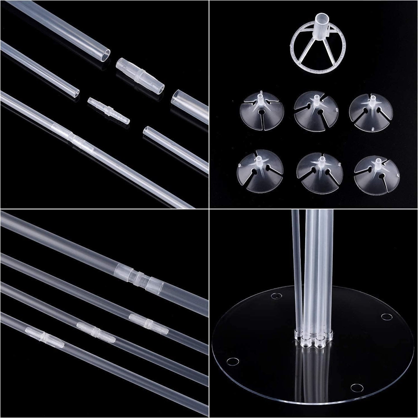 Balloon Stand Kit for Party and Wedding Decorations Celebrations 4 Sets Balloon Stands fot Table with 28 Sticks 28 Cups and 4 Bases