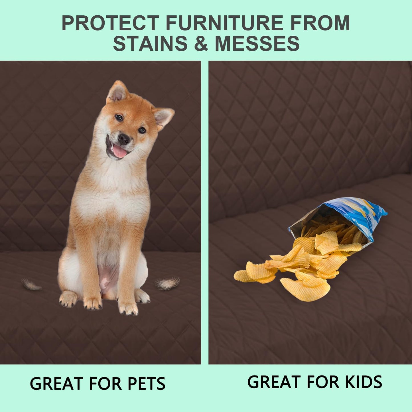 Luxshare Home Recliner Chair Covers Reversible Sofa Couch Cover for Pets Lazy Boy Furniture Protector(23''Chair,Chocolate/Beige)