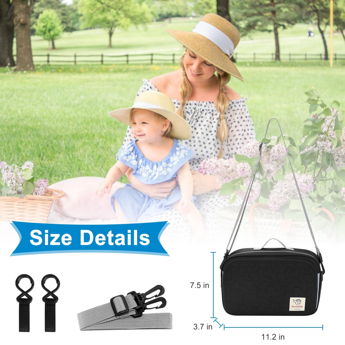 Accmor Stroller Organizer, Universal Stroller Organizer with Insulated Cup Holder Pocket, Dual Purpose Large Capacity Stroller Bag Caddy, Stroller Accessories Fits for Uppababy, Doona, Nuna Strollers