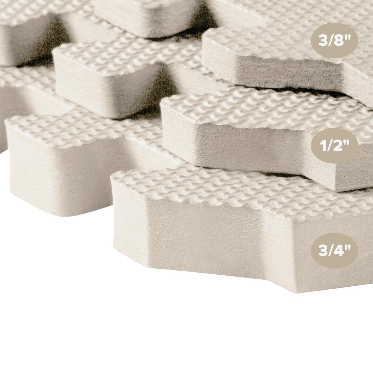 We Sell Mats 3/8 Inch Thick Multipurpose Exercise Floor Mat with EVA Foam, Interlocking Tiles, Anti-Fatigue for Home or Gym, 24 in x 24 in