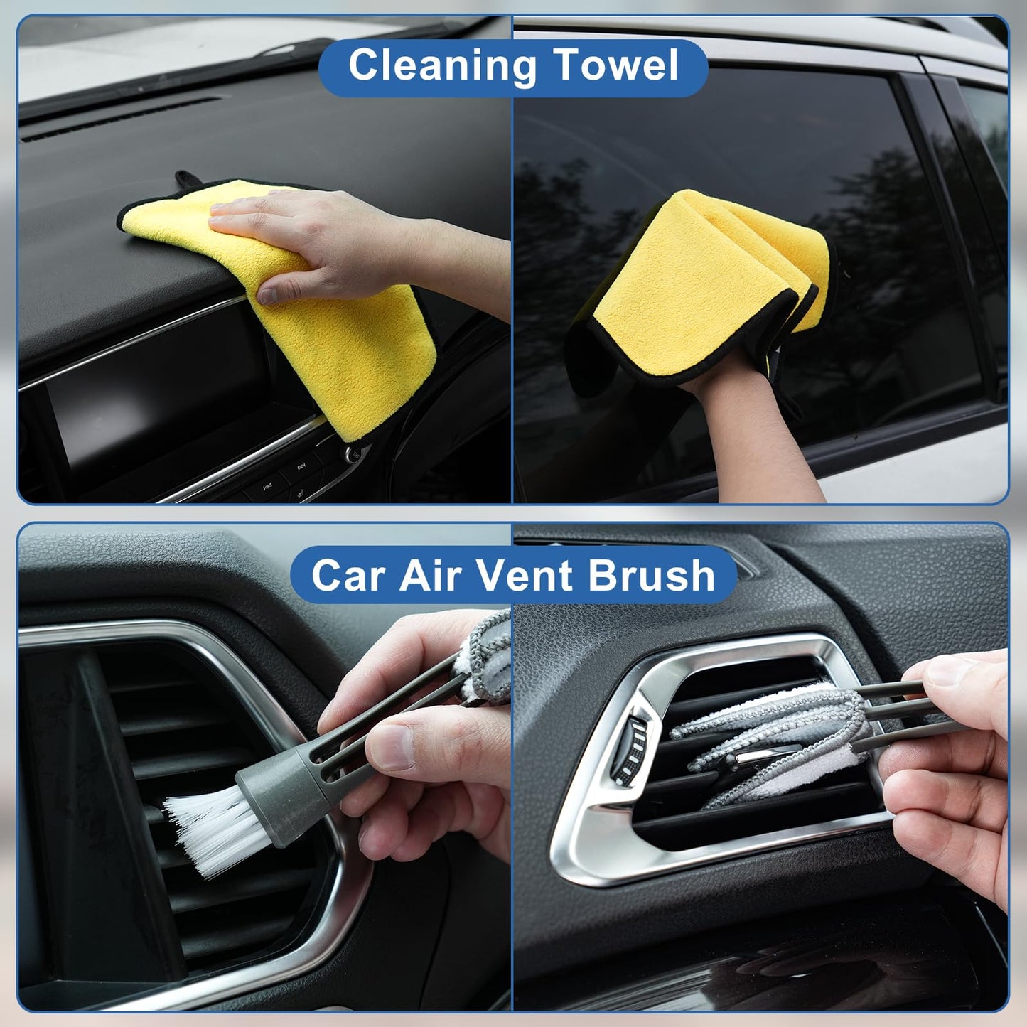 Viewsun Windshield Cleaner Tool, 13Pcs Car Interior Cleaning Kit, Car Detailing Kit Interior Cleaner, Car Detailing Brushes, Car Cleaning Gel, Inside Cleaning Supplies Accessories for Women Men