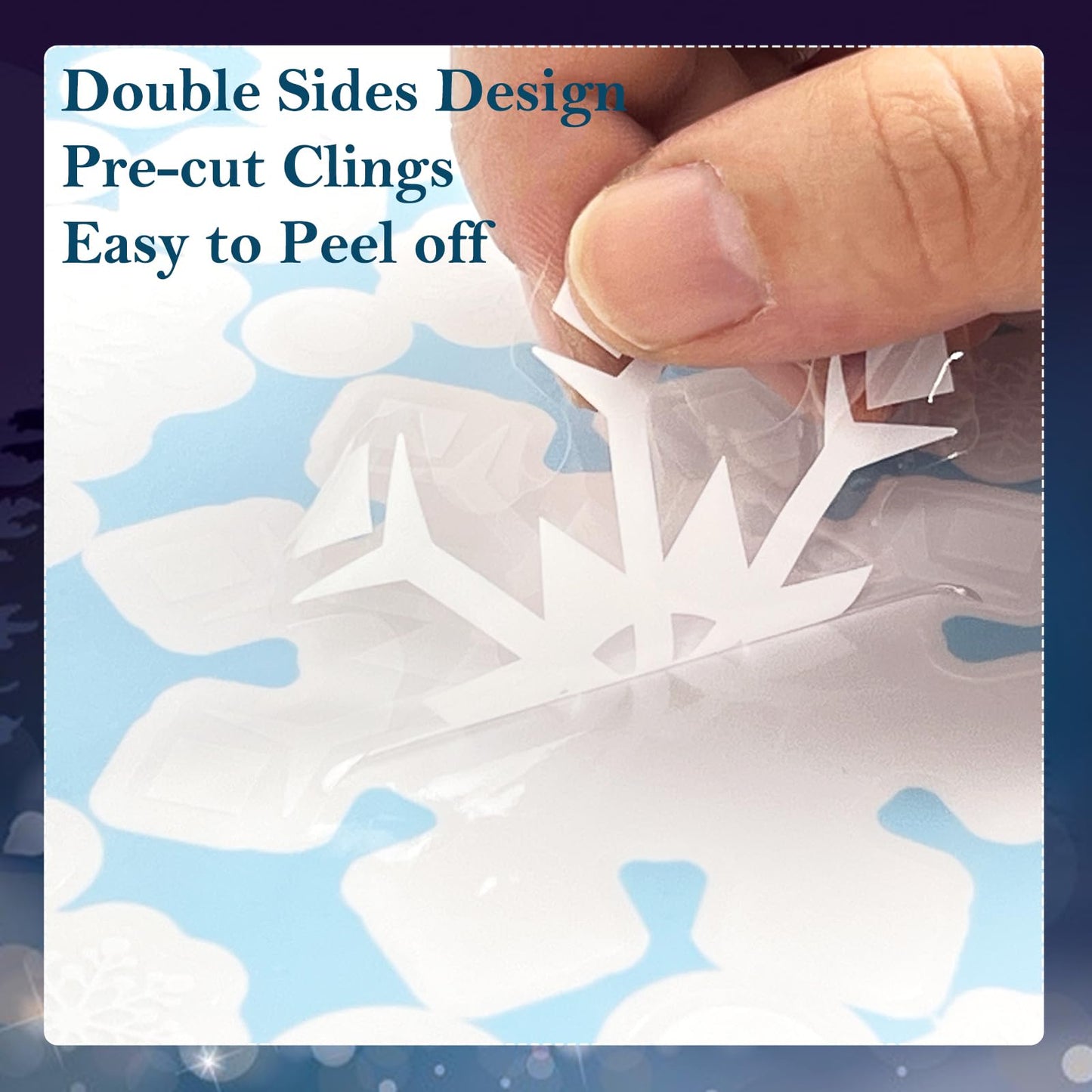 AOWDIAO Christmas Decorations 480 Pcs Snowflakes Window Clings 8 Sheets Snowflakes Decor Double-Sides Christmas Window Glass Stickers Decals for Home Party Supplies