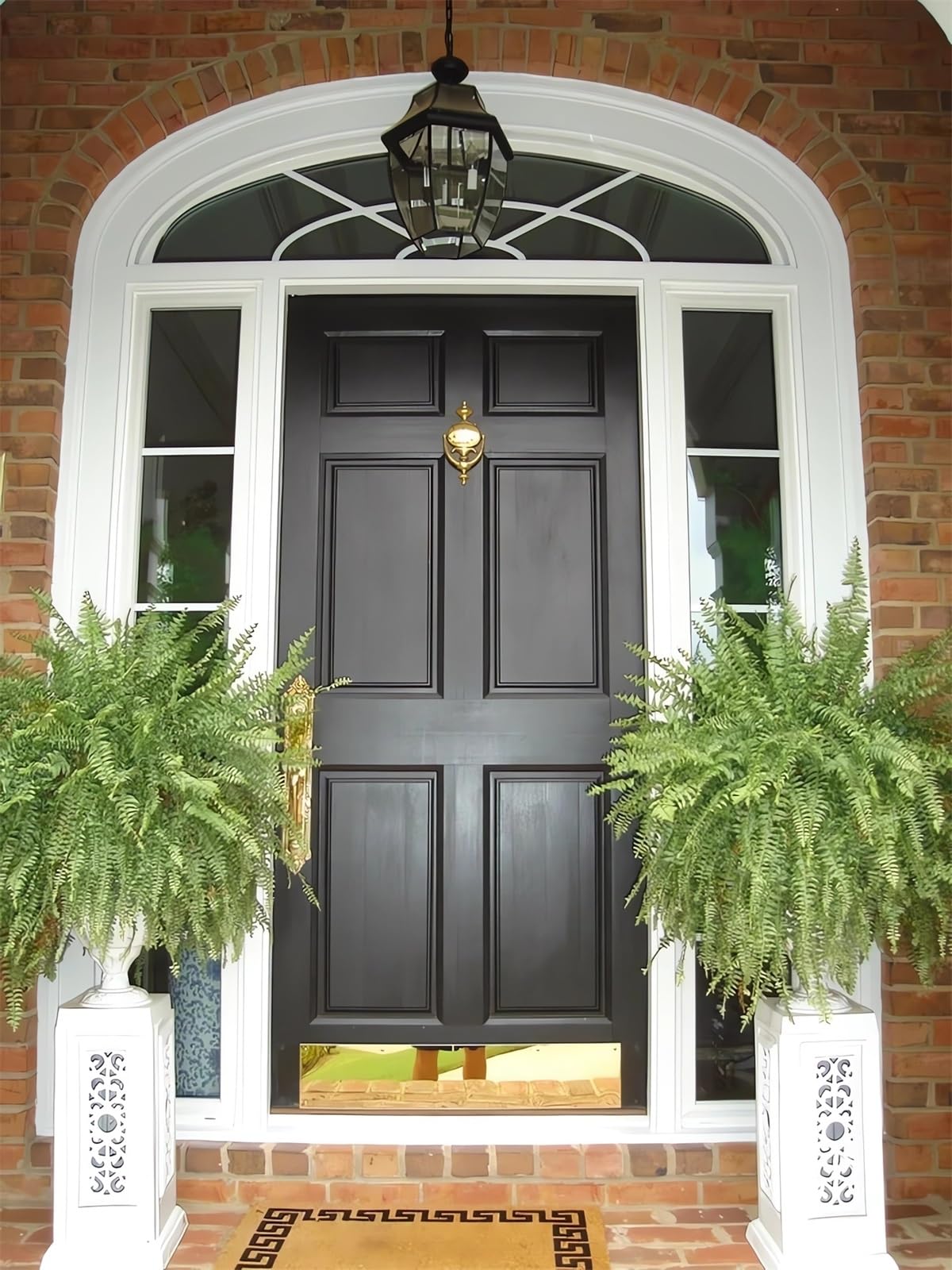 UV Resistant Lifelike Artificial Boston Fern - 2024 New Faux Boston Ferns Outdoor Planter Large, Realistic Fake Feen Hanging Silk Fern Stems Indoor Basket Plant Urn Fillers Front Porch (2, Green)