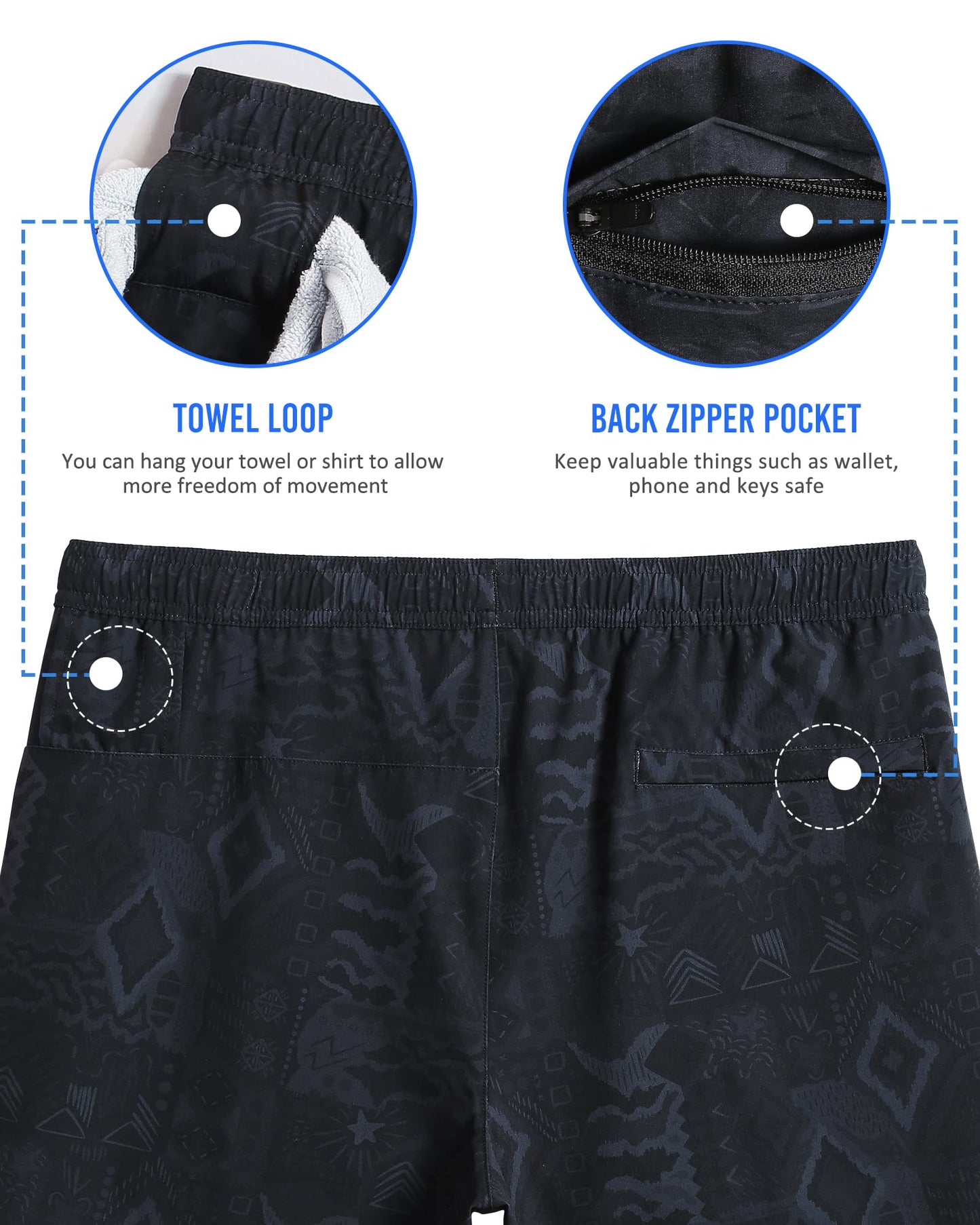 maamgic Mens 5" Gym Running Shorts for Men 2 in 1 Quick Dry Workout Athletic Shorts Totem Gray Large