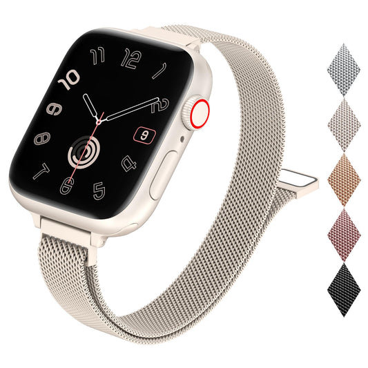 MARGE PLUS Slim Milanese Loop Compatible with Apple Watch Band for women 40mm 41mm 38mm 42mm 44mm 45mm 46mm, Stainless Steel Magnetic Mesh Strap work on iWatch Series10 9 8 7 6 5 4 3 2 1 SE