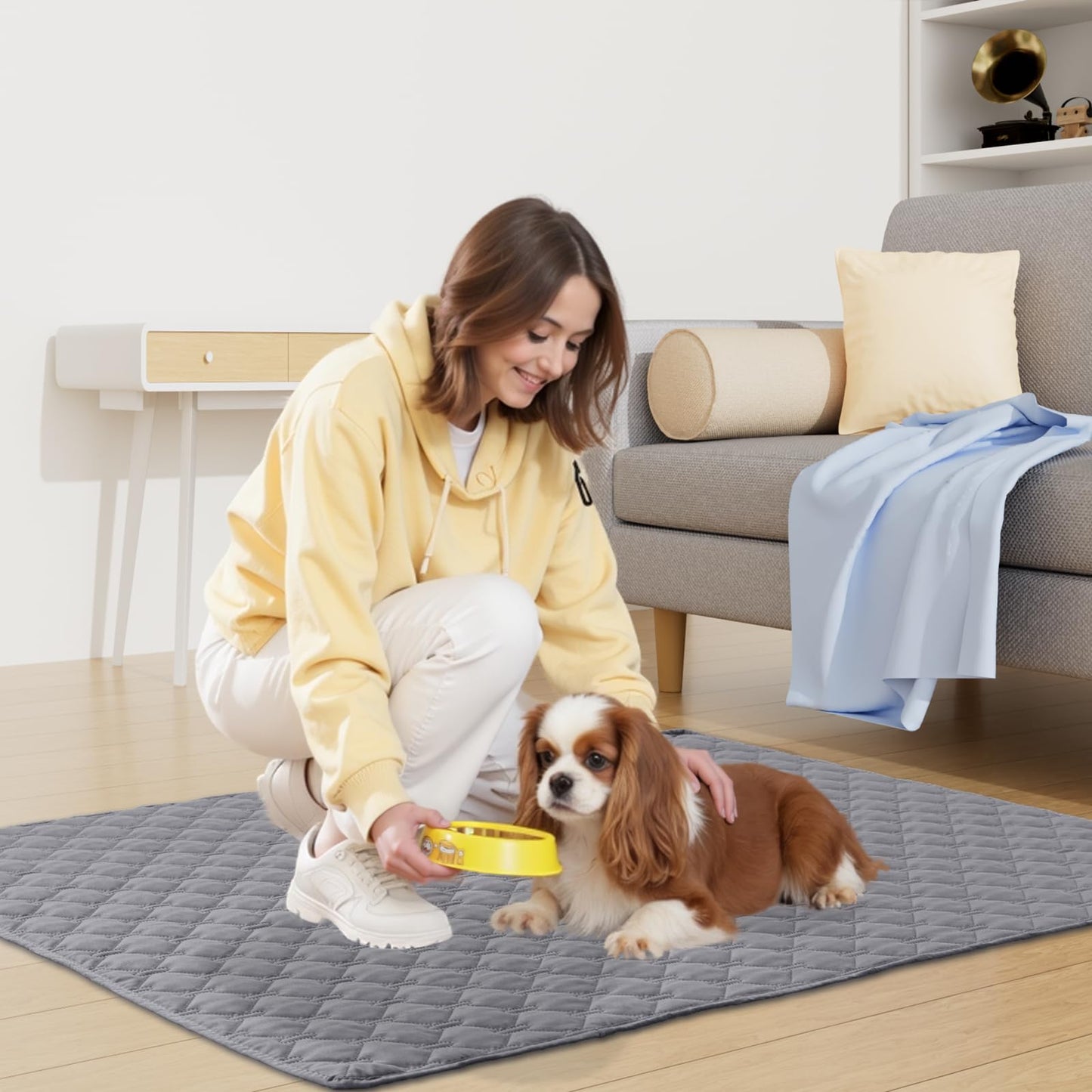 Smiry Waterproof Dog Bed Cover Blanket, Soft Reversible Pet Blanket, Washable Leakproof Cats Dogs Couch Cover for Sofa, Couch, Furniture (30x70 Inch, Grey/Dark Grey)