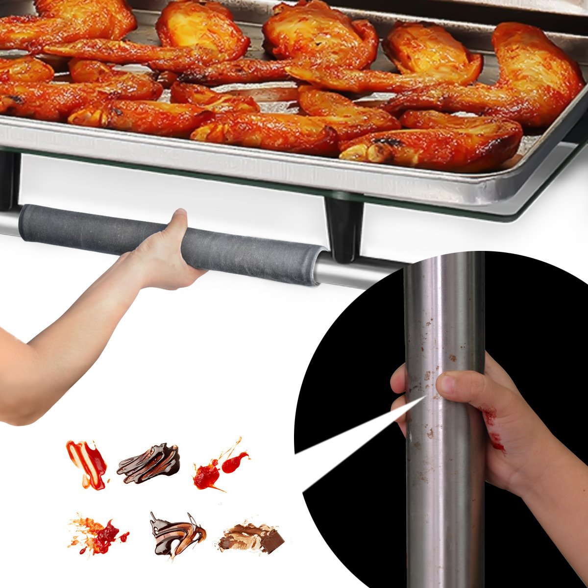 OUGAR8 Refrigerator Door Handle Covers,Keep Your Kitchen Appliance Clean from Smudges, Fingertips, Drips, &Food Stains, Perfect for Dishwashers(Gray)