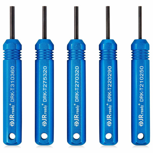 JRready ST5228 Extractor Tools,Removal Tools Kit for JST/AMP .062" /Molex .062" & .093” Pin and Socket Connectors, Male and Female Connector Tube Type Pin Extractor Tool kit 5PCS Sizes