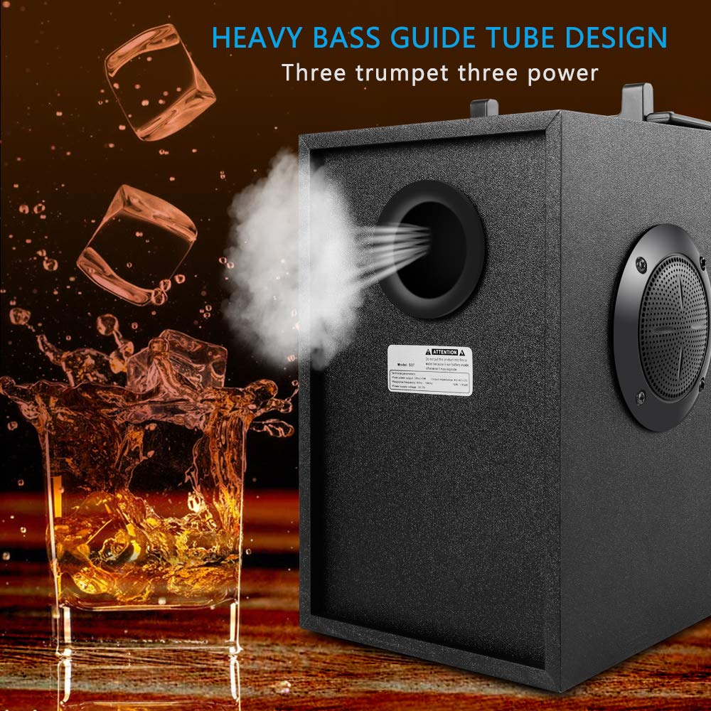 TAMPROAD Portable Bluetooth Speakers with Subwoofer Rich Bass Wireless Outdoor/Indoor Party Speakers MP3 Player Powerful Speaker Support Remote Control FM Radio for Phone Computer PC Home TV