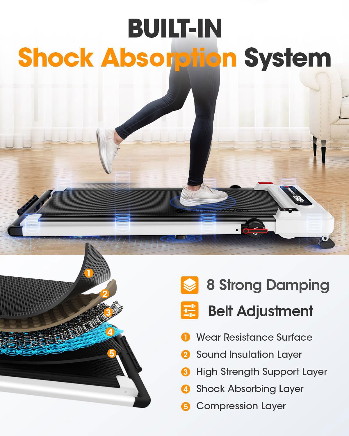 Large Walking Pad with Handle Bar, 17" Widened Running Belt,12% Incline Treadmill, 4MPH/7.6MPH, 3.0 HP Treadmill with 380lbs Capacity, Remote and App Control