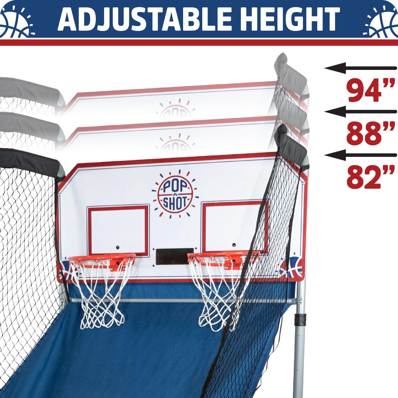 Pop-A-Shot Official Home Dual Shot Basketball Arcade Game - Blue (Blue)