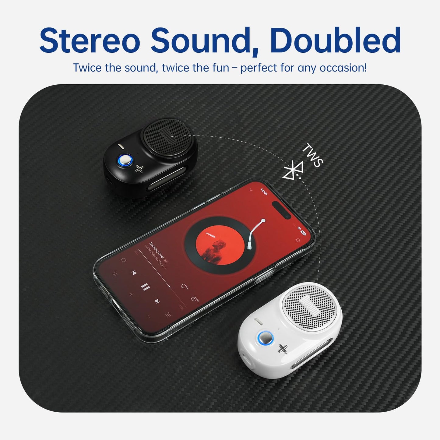 Divoom Itour-S Portable Mini Wearable Bluetooth Speaker, Big Audio and Punchy Bass,Clip-On Design, IP67 Waterproof and Dustproof,10 Hours Playtime,Speaker for Home Travel Office and Outdoors (White)