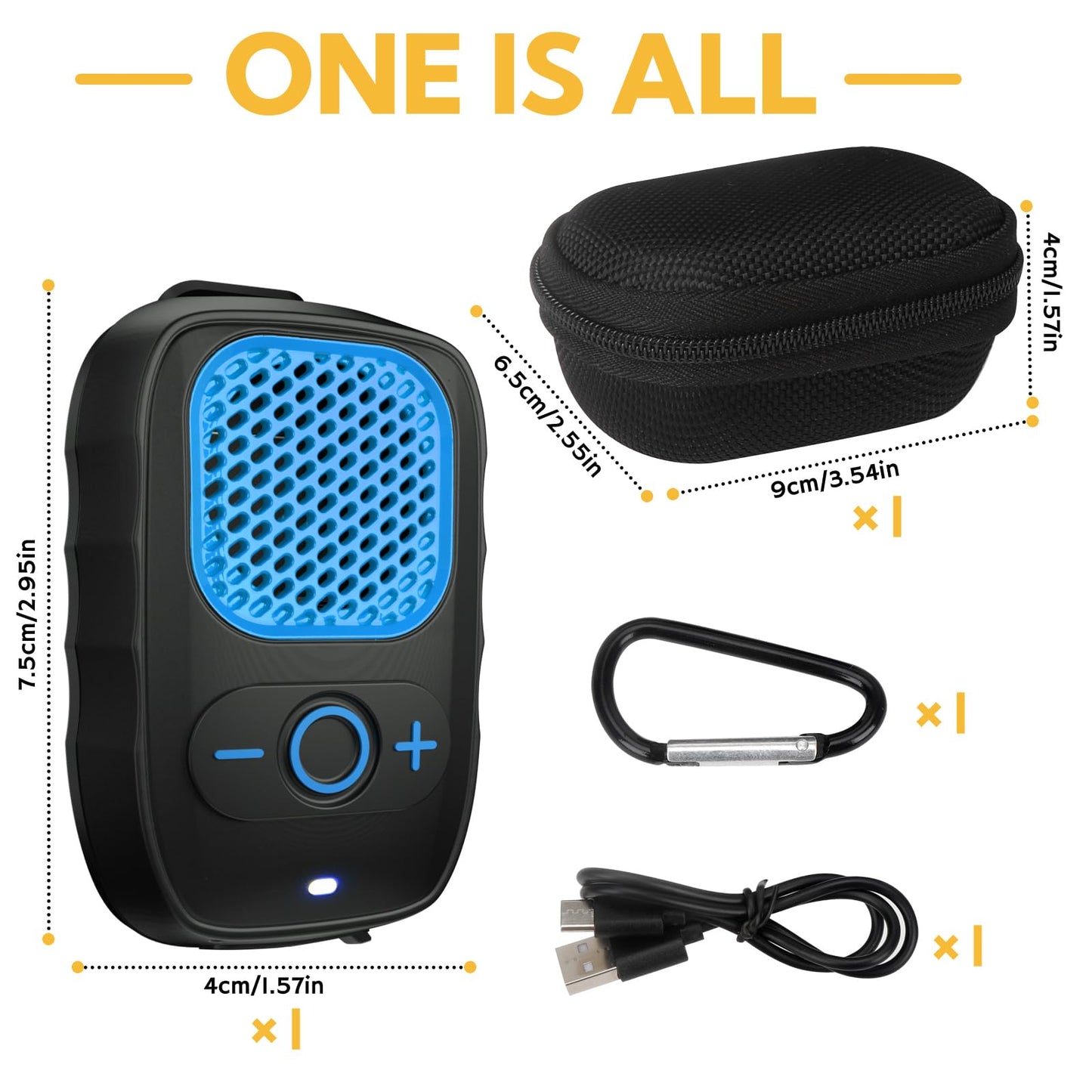 ShellHome Wearable Bluetooth Speaker - 30H Working Time Clip-On Wireless Jobsite Pro Water-Resistant Portable Speaker — Built-in Mic for Hands-Free Music and Calls, Blue (Non-Magnetic)