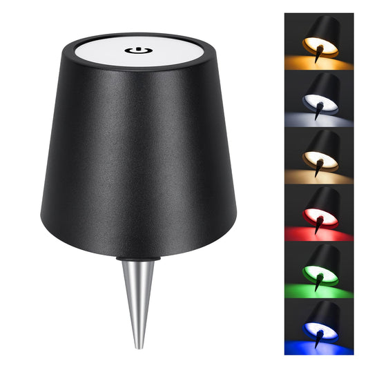 DUSKTEC Wireless Wine Bottle Lampshade, 8 RGB Modes, Light Temperature 3000-6500K, Rechargeable Touch Wine Bottle Lamp, Portable Wireless Lamp, Bar Lights, Party, Gift (Black)