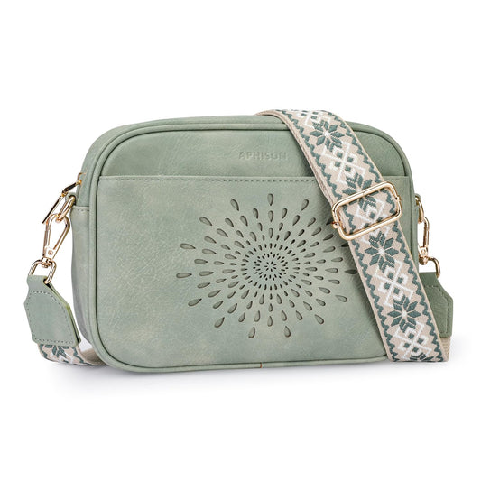 APHISON Crossbody Bags for Women Trendy,Vegan Leather Small Crossbody Purses Shoulder Handbags with Adjustable Strap Green