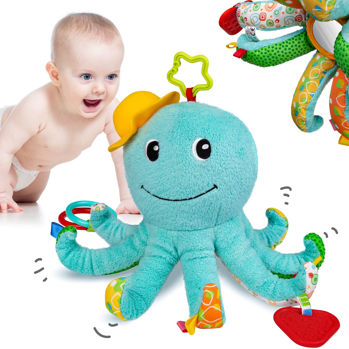 Sumobaby Infant Baby Musical Multi-Sensory Caterpillar, Stuffed Animal Activity Soft Toys, for Tummy Time Newborn 0-3-6-12 Months Girls, Purple