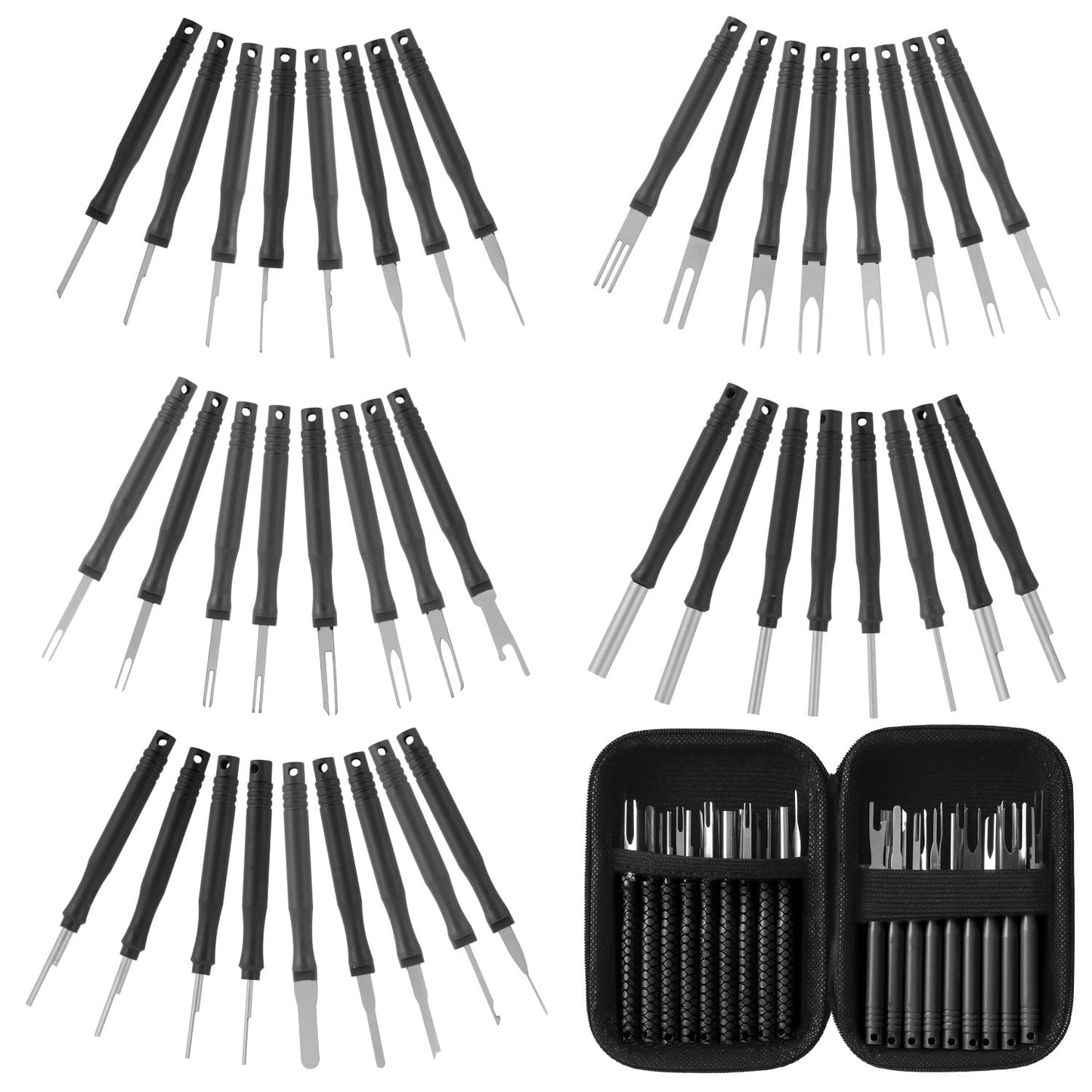 Upgraded Terminal Removal Tool Kit-72Pcs Blue Car Terminal Ejector Kit, Terminal Pin Removal Tool Kit Electrical Wire Connector Pin Release Tool for Automotive Household Devices