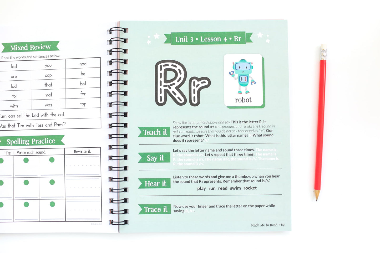 Teach Me to Read: A Parent Guided Student Workbook for Kids to Learn to Read Using Phonics, Decodables and the Science of Reading (Video Tutorials Included)