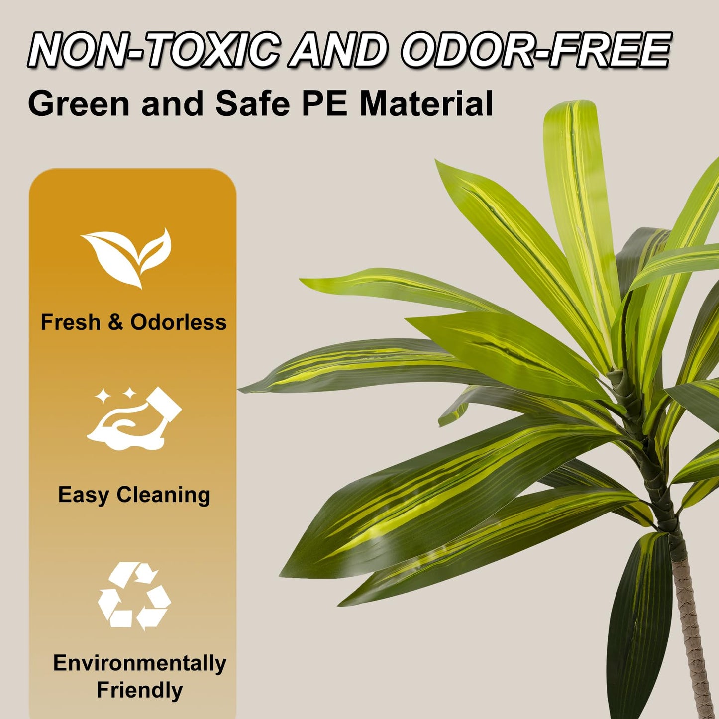 Artificial Dracaena Tree 6FT - Faux Tree Faux Yucca Floor Plant Faux Plants Indoor Artificial Trees for Home Office Living Room Decor Indoor