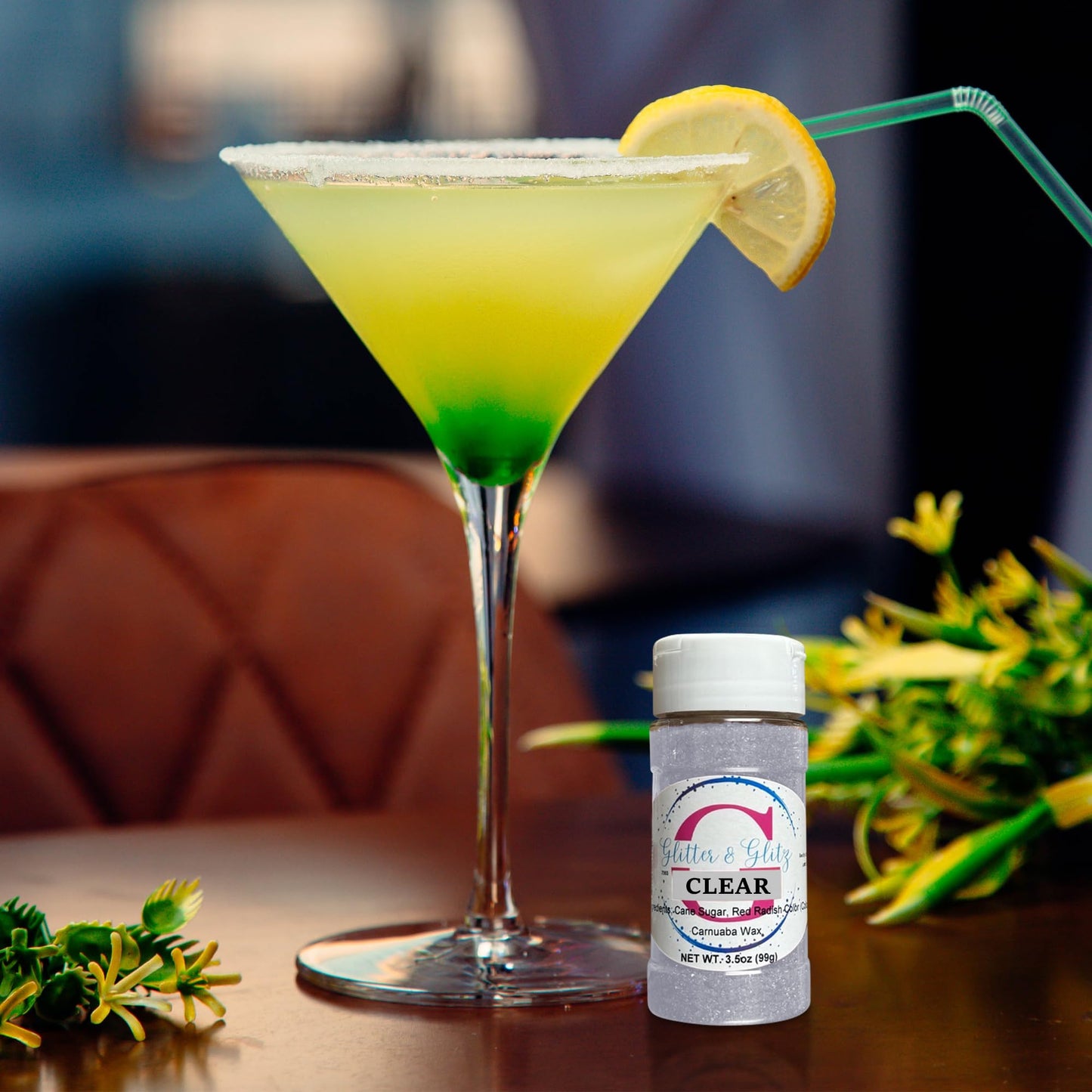 Glitter & Glitz Cocktail Sugar – Premium Natural Sugar for Enhancing Cocktail Drinks – Vibrant Colored Sugar, USA Manufactured, No Artificial Ingredients – Cocktail Rimming Sugar (Hot Pink)