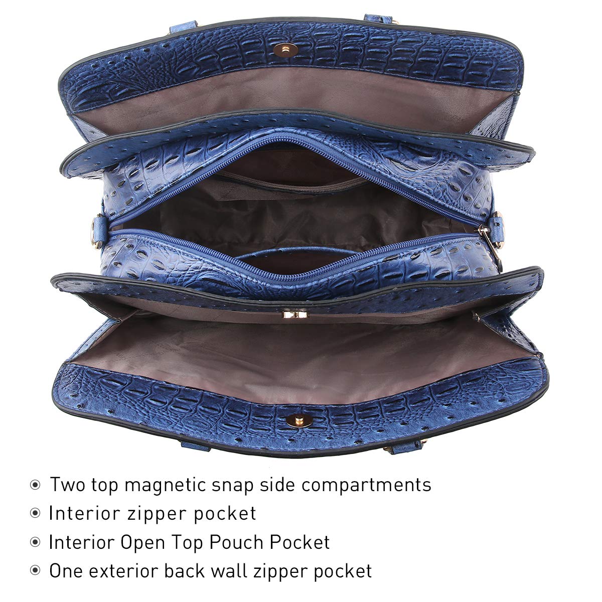 Women Handbag Wallet Tote Shoulder Hobo Bag Top Handle Satchel Purse Set 2pcs with 3 Compartments