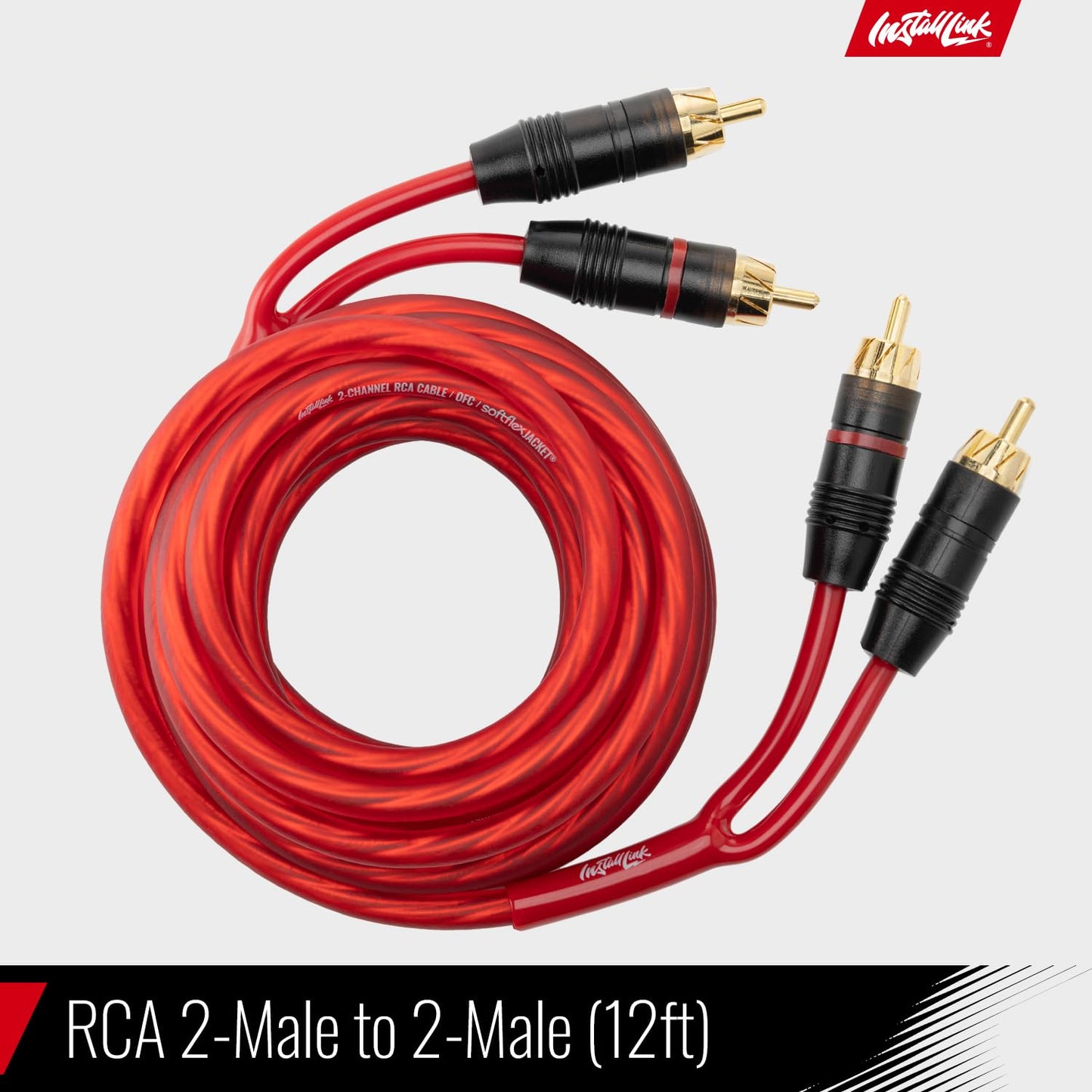 Install Link 16 AWG Gauge Speaker Wire Cable Stereo, Car or Home Theater, CCA (100 Feet) + 12ft, 2-Channel RCA Stereo Subwoofer Cable