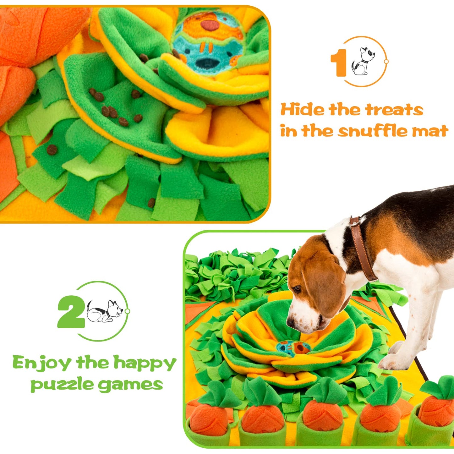 ZMUBB Pet Snuffle Mat for Dogs Sniff Mat Nosework Feeding Mat Slow Feeder Interactive Dog Puzzle Toys for Training and Stress Relief Encourages Natural Foraging Skills (31''x19'')