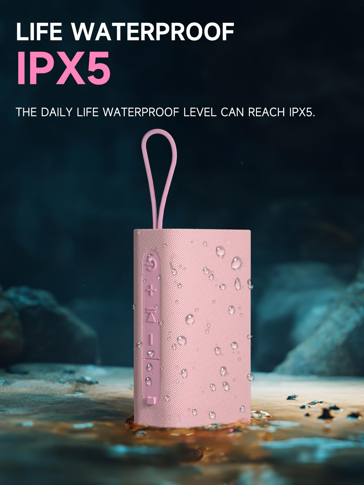 PEICHENG Speaker, Portable Wireless Bluetooth Speakers, Waterproof Loud Stereo Sound with RGB Lights TWS Paire Long Playtime for Home/Party/Outdoor, Electronic Gadgets(1PCS, Pink)